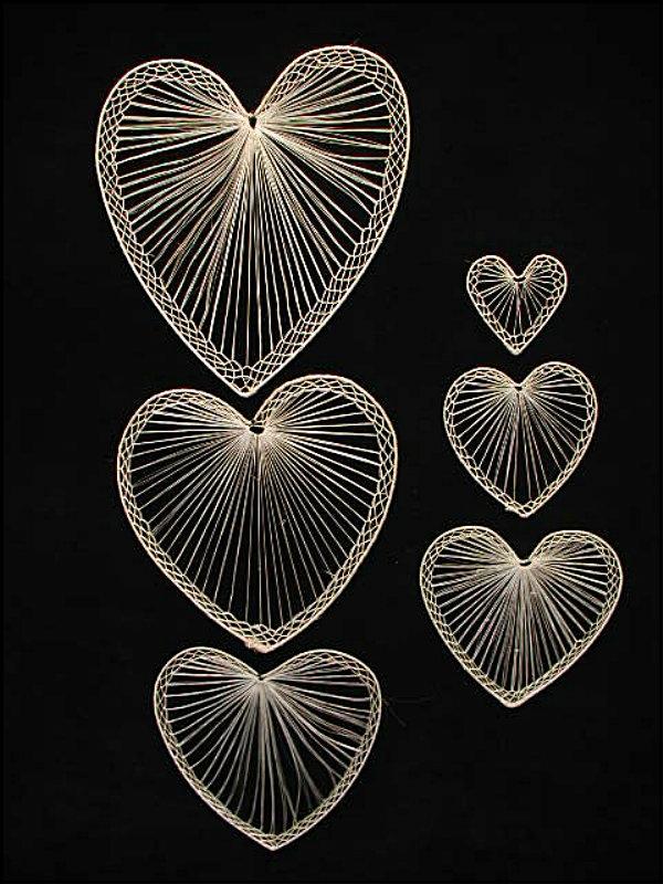 Abaca Heart, Set Of 6 (Lot Of 12 Sets)  |   Abaca Abaca Abaca