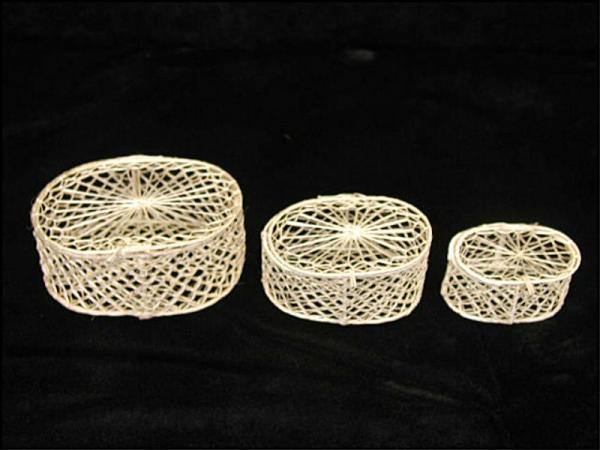 Abaca Oval Box, Set Of 3 (Lot Of 1 Sets)  |   Abaca Abaca Abaca