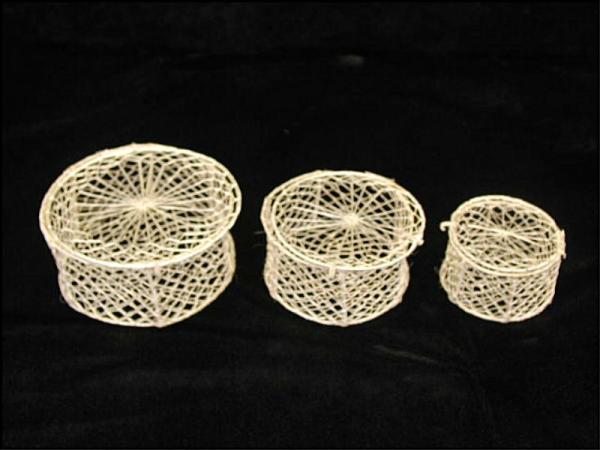 Abaca Round Box, Set Of 3 (Lot Of 4 Sets)  |   Abaca Abaca Abaca