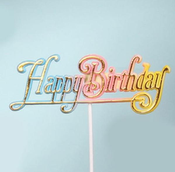 Happy Birthday Decoration, Sign, Pick, Cake Topper – Multi-Color Rainbow (Lot Of 12)  |   Cake Toppers Cake Toppers Cake Toppers