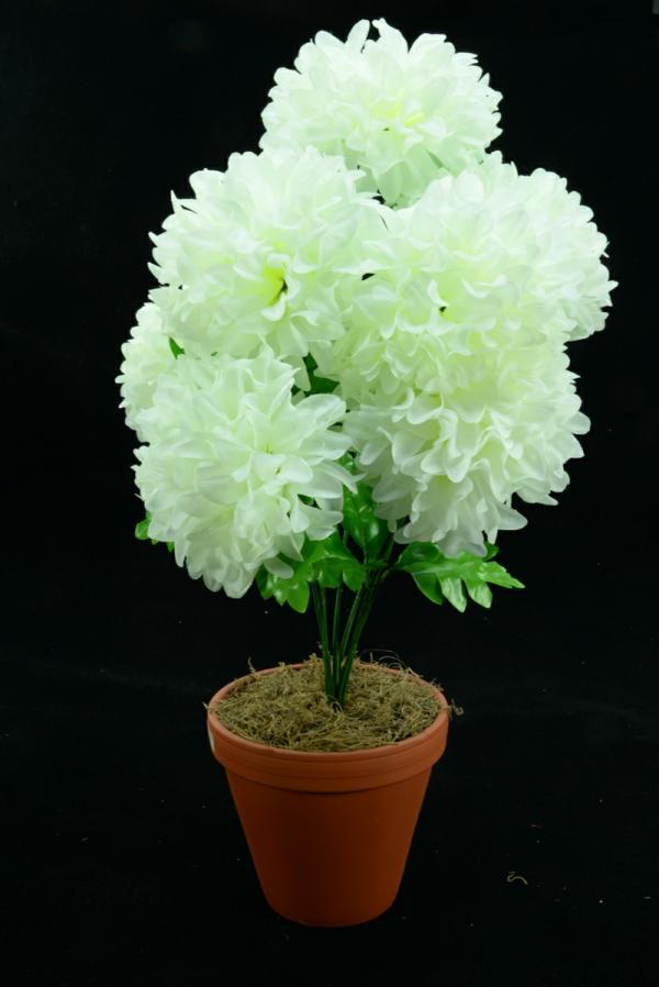 Ivory Carnation-Mum Bush X7 (Lot Of 12)  |   Silk Flowers Silk Flowers Silk Flowers