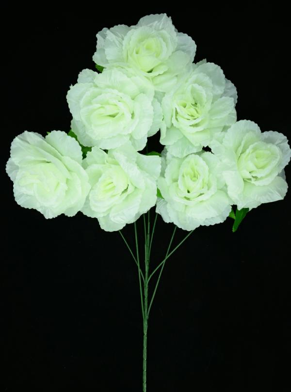 Ivory Open Rose Bush X7 (Lot Of 12)  |   Silk Flowers Silk Flowers Silk Flowers