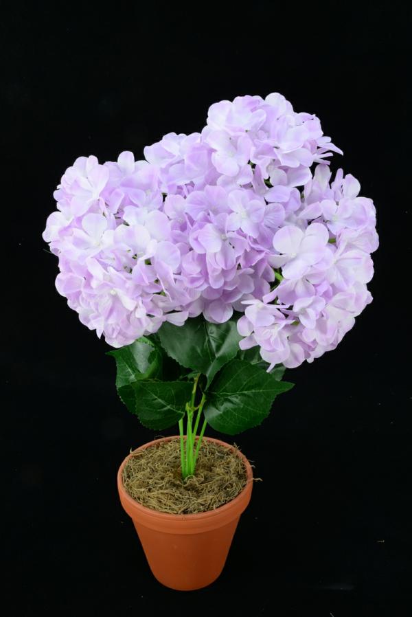 Lavender Hydrangea Bush X7 (Lot Of 1)  |   Silk Flowers Silk Flowers Silk Flowers