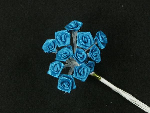 Medium Ribbon Rose, Turquoise (Lot Of 12 Bunches)  |   Craft & Bridal Flowers Craft & Bridal Flowers Craft & Bridal Flowers