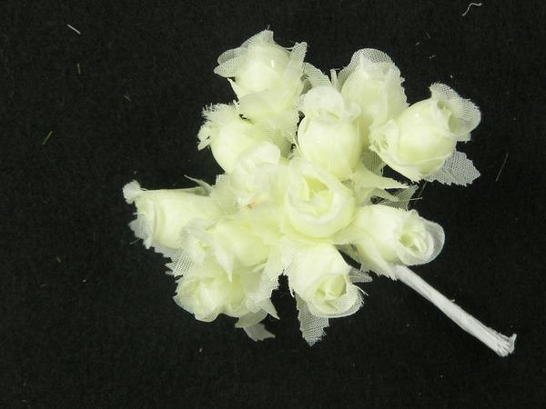 Miniature Silk Flower Rosebuds, Ivory/Ivory (Lot Of 12 Bunches)  |   Craft & Bridal Flowers Craft & Bridal Flowers Craft & Bridal Flowers