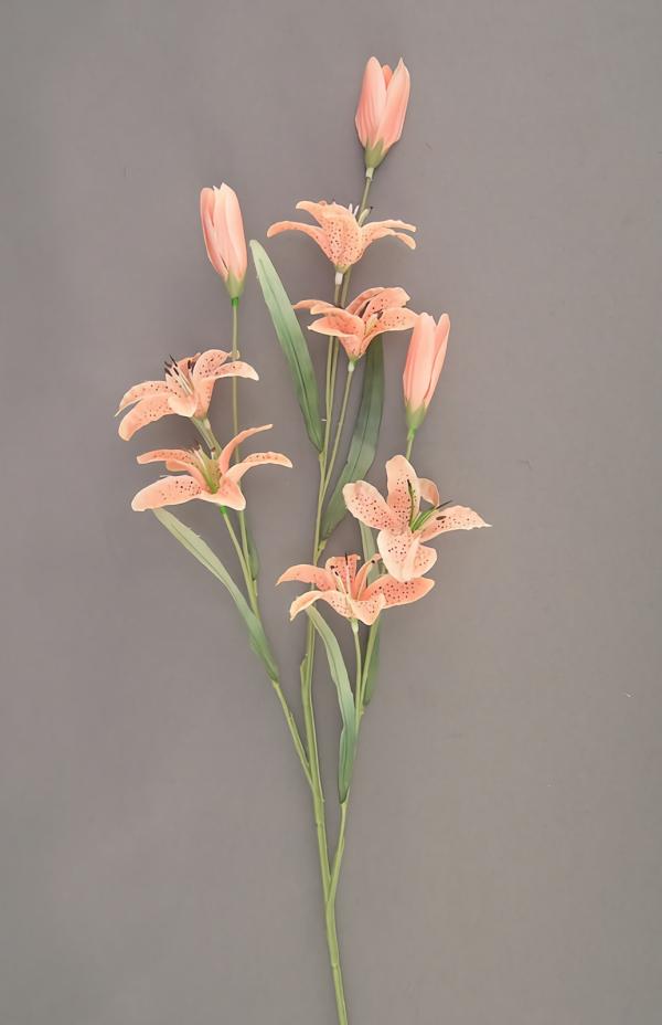 Pastel Water Color Baby Tiger Lily, Peach (Lot Of 12)  |   Silk Flowers Silk Flowers Silk Flowers