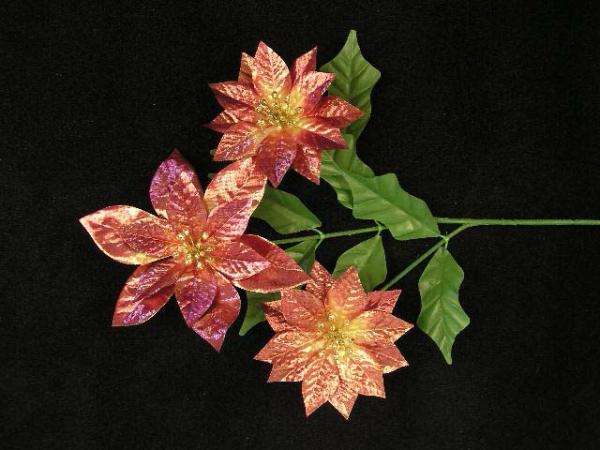 Poinsettia Spray, Burgundy (Lot Of 12)  |   Silk Flowers Silk Flowers Silk Flowers