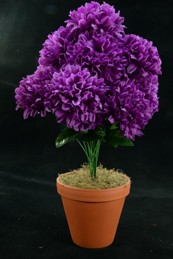 Purple Carnation-Mum Bush X12 (Lot Of 1)  |   Silk Flowers Silk Flowers Silk Flowers