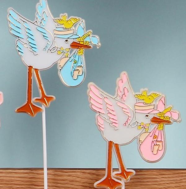 Stork Baby Decoration Sign Pick For Baby Shower – Pink (Lot Of 12)  |   Cake Toppers Cake Toppers Cake Toppers