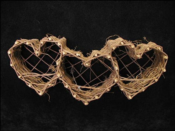 Triple Heart Grapevine Wicker Hearts, 20 Inch (Lot Of 1)  |   Wicker Abaca & Wicker Wicker