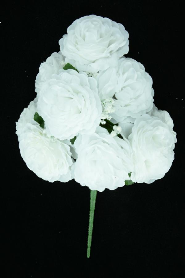 White Open Rose Bush X9 (Lot Of 12)  |   Silk Flower Bushes Silk Flower Bushes Silk Flower Bushes