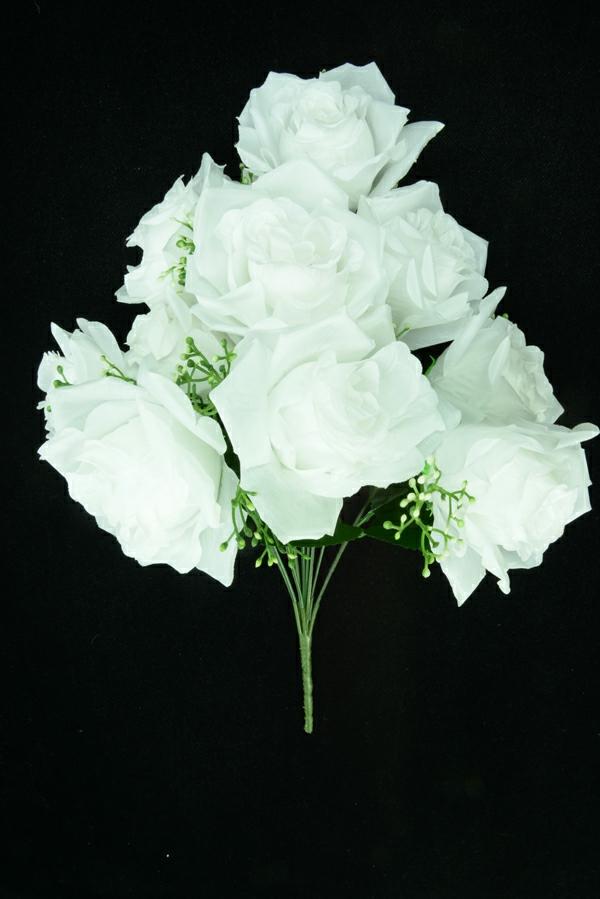 White Rose Bush X10 (Lot Of 1)  |   Silk Flowers Silk Flowers Silk Flowers