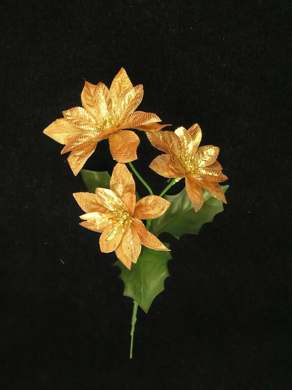 Poinsettia Pick, Copper (Lot Of 72)  |   Silk Flowers Silk Flowers Silk Flowers