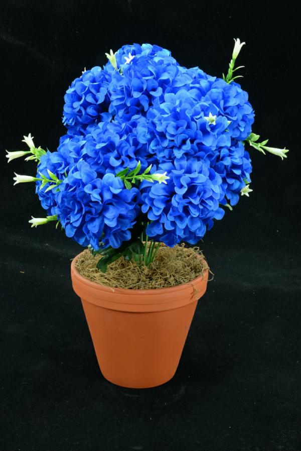 Royal Blue Carnation-Mum Bush X12 (Lot Of 1)  |   Silk Flowers Silk Flowers Silk Flowers